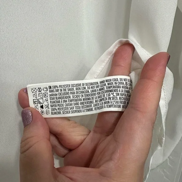 Forever 21 Sheer White Blouse with Black Floral Collar - Picture 7 of 8